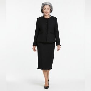 Rebecca Jane Noble Vintage Handcrafted Fibers Black Textured Skirt Set L (BxK14)